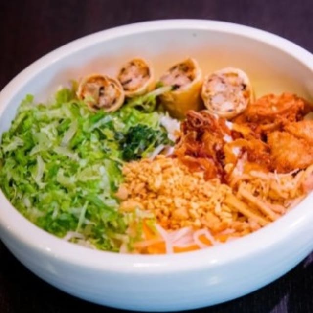 28. Bun Bi Thit Nuong Cha Gio - Combination Vermicelli Bowl.