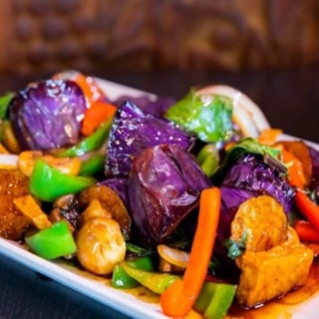 57. Ca Tim Xao Rau Nam - Eggplant & Veggies Stir-Fry.