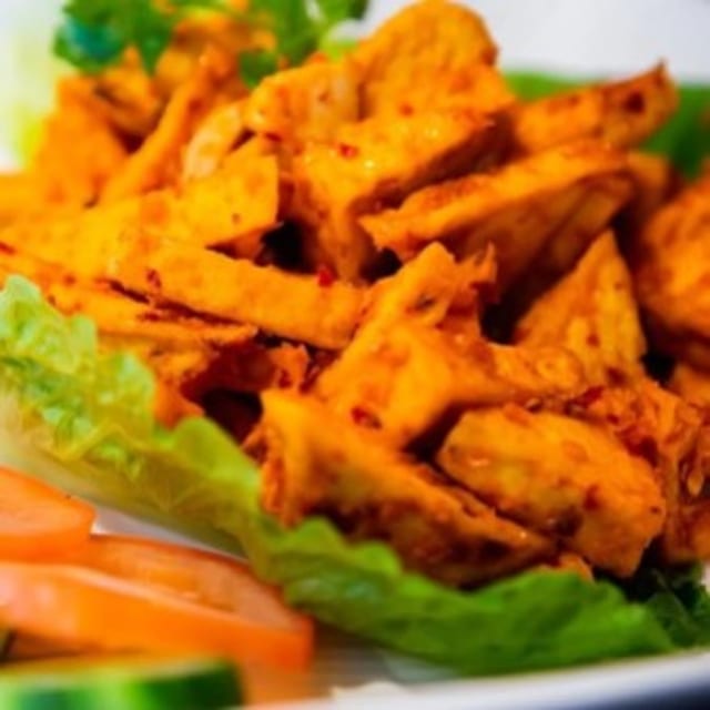 53. Dau Hu Xao Xa Ot - Chili Lemongrass Fried Tofu.